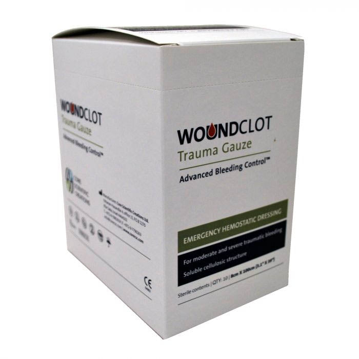 WoundClot Trauma Gauze 8cm X 100cm (Box Of 10) - WoundClot