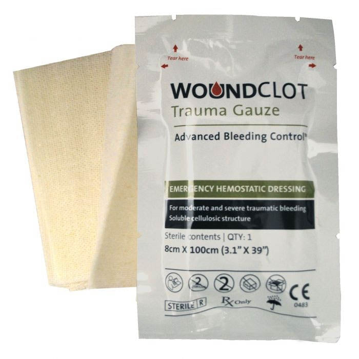 WoundClot Trauma Gauze 8cm X 100cm (Box Of 10) - WoundClot