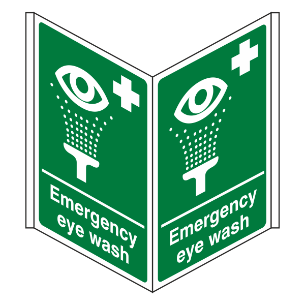 Emergency Eye Wash Projecting Sign - 500x300mm - 3mm Correx - Medisigns