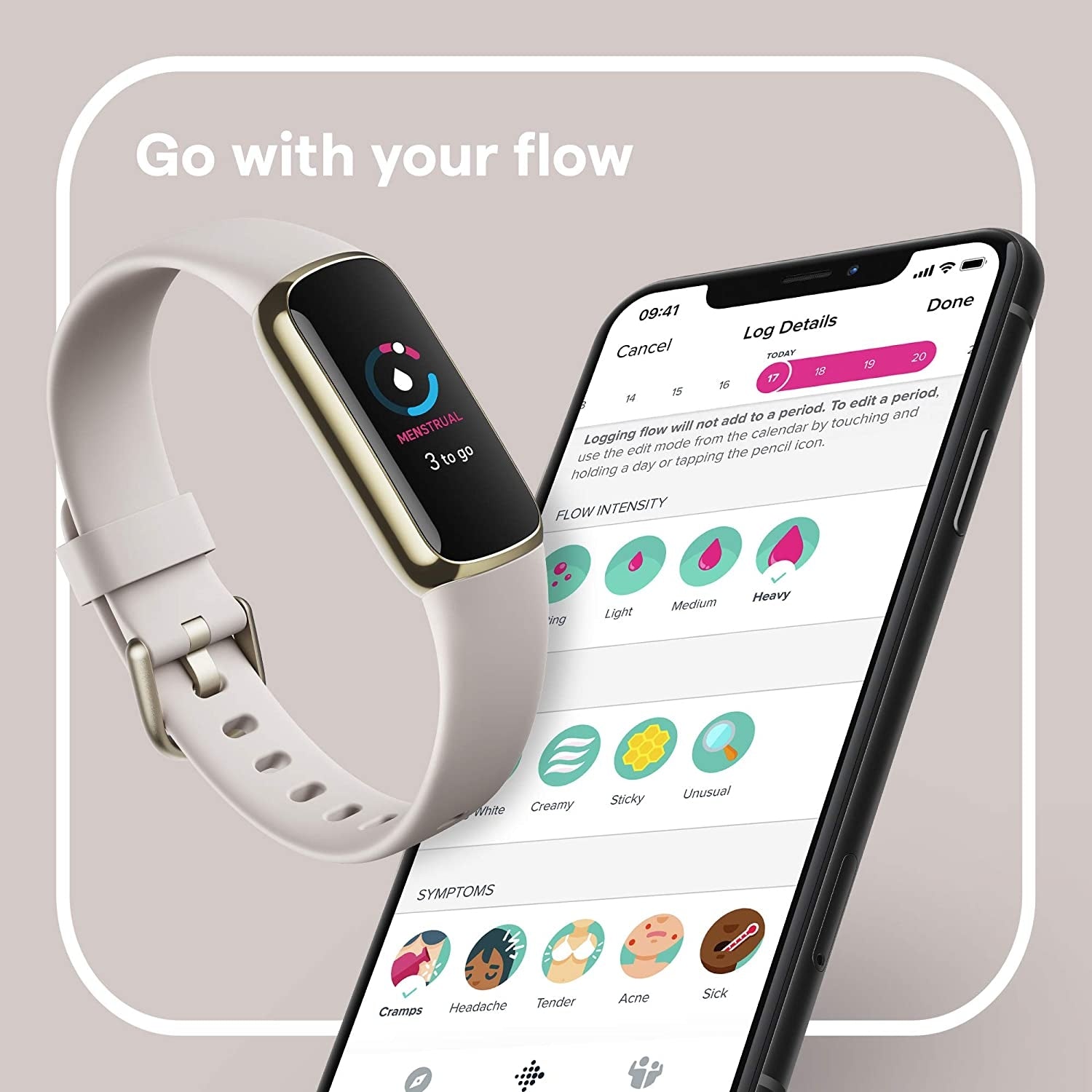 Fitbit Luxe - Lunar White/Soft Gold – Medisave UK