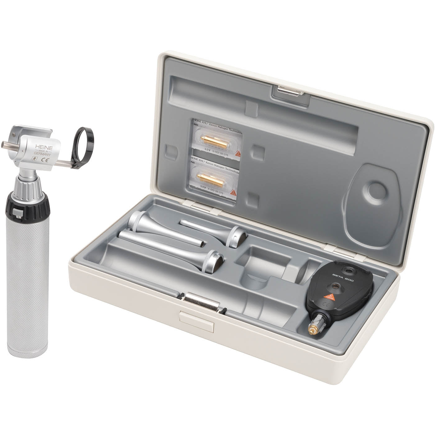 HEINE BETA4 USB Slit Head XHL + Ophthalmoscope XHL Set 3.5v No Lead - Heine