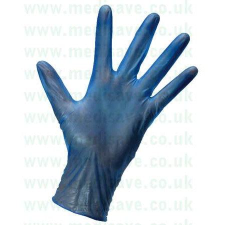 Protector Blue Vinyl PrePowdered Gloves Small CASE of 1000