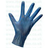 Protector Blue Vinyl PrePowdered Gloves Small CASE of 1000