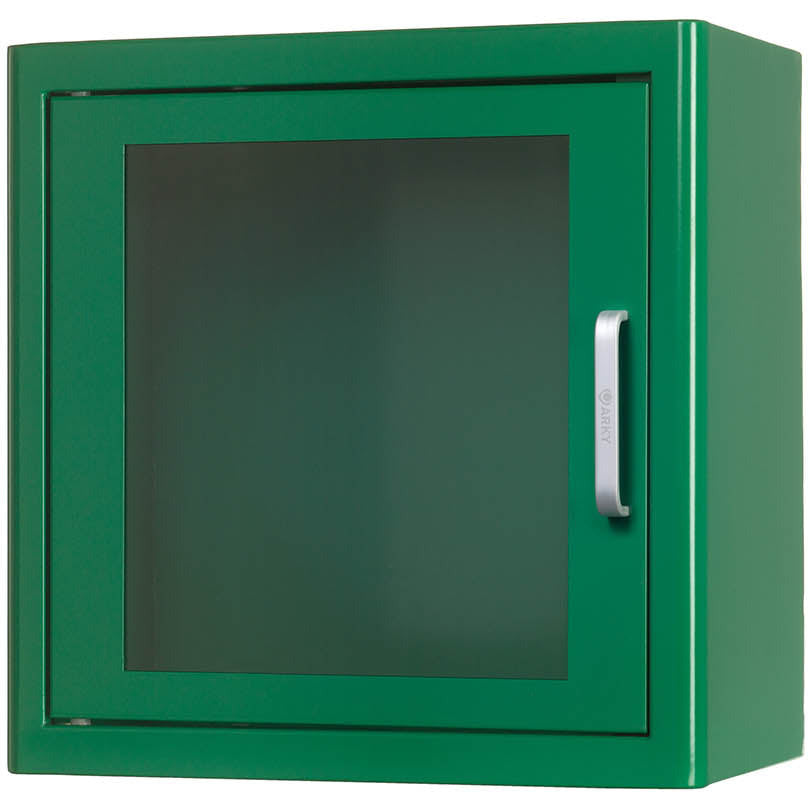 Arky Green Metal Indoor Defibrillator Cabinet WITH alarm - Arky