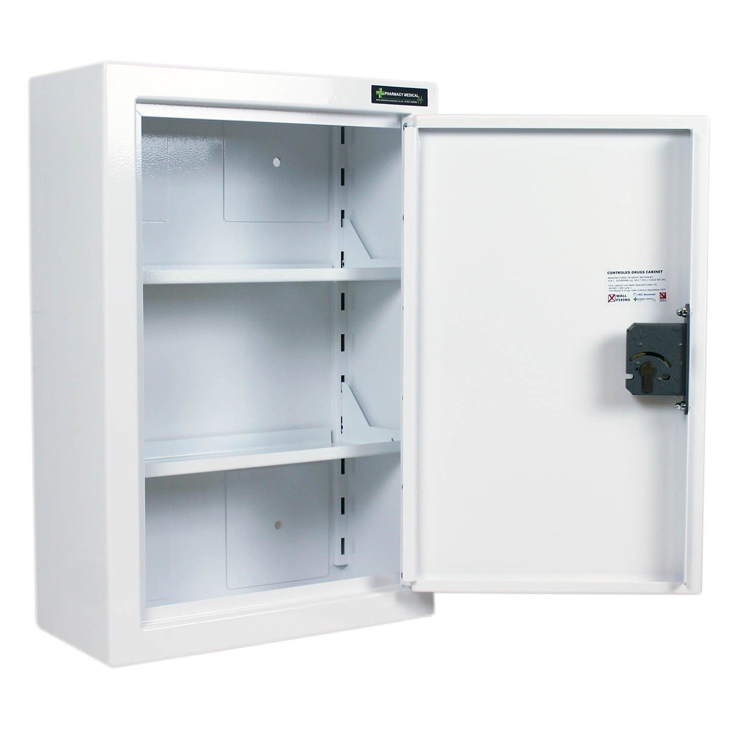 Controlled Drugs Cabinet 600 X 400 X 200mm | 2 Shelves (Adjustable) | R/H Hinge / Warning Light - HEC Cabinets