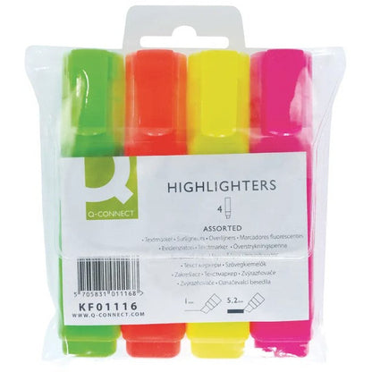 Highlighter Pens - Assorted - Pack of 4 - Vow