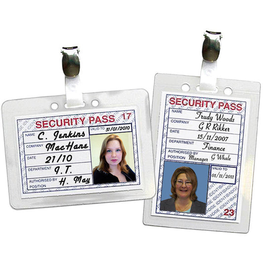 Landscape Security Badges - 60 x 90mm - Pack of 25 - Identibadge