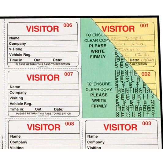 System Visitor Book - 300 Inserts - 60 x 90mm - Identibadge