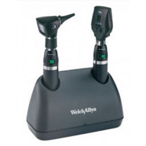 3.5 V Diagnostic Desk Set with 2 x Li-Ion Handle, Autostep Ophthalmoscope, Retinoscope and Universal Desk Charger, UK Plug - Welch Allyn