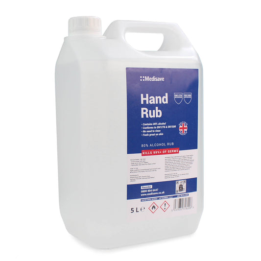 Medisave 80% Alcohol Hand Liquid Rub - 5ltr Container