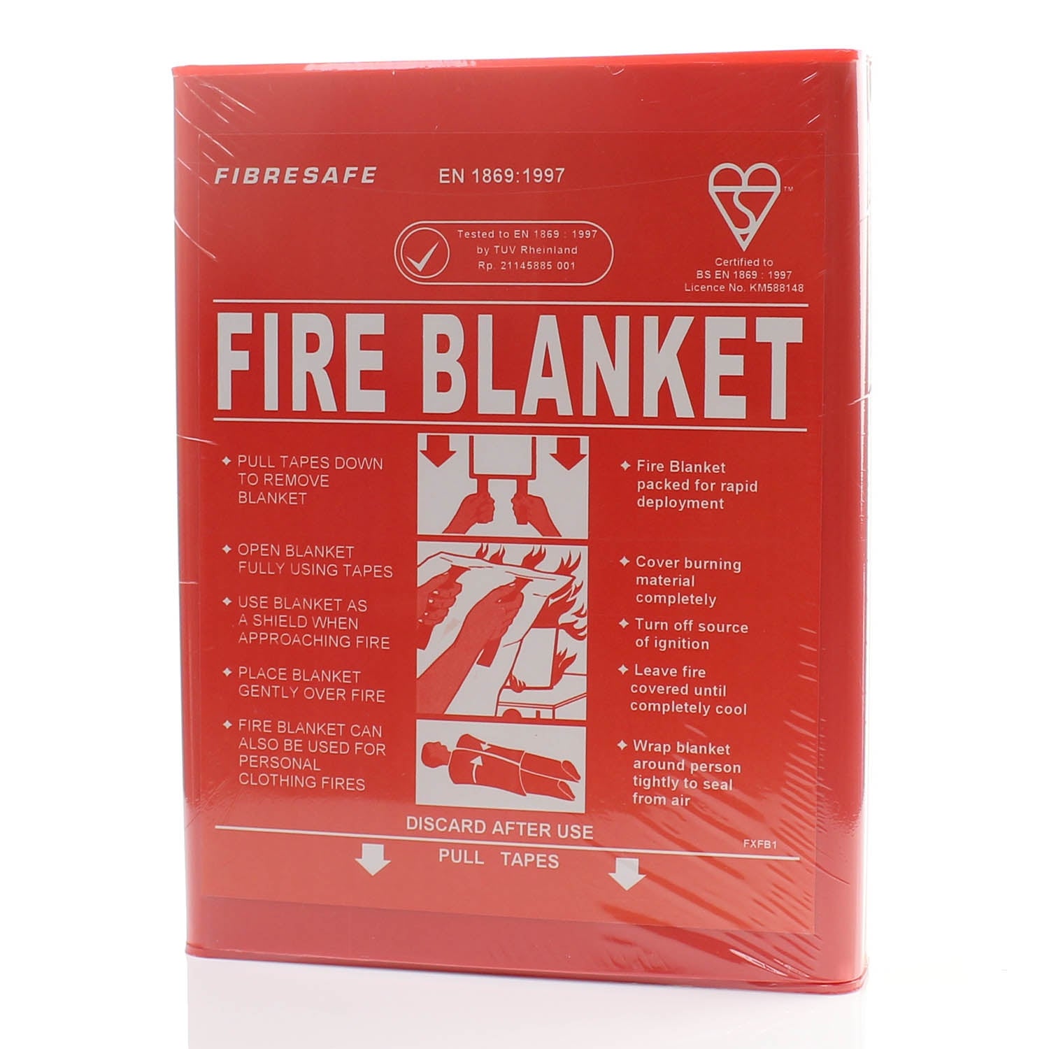 Wallace Cameron Fire Blanket G/Fibre C/W Case 1m x 1m - Wallace Cameron