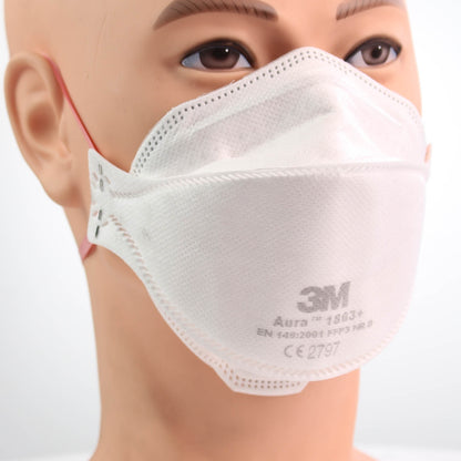 3M™ 1863+ Aura™ Disposable Healthcare Respirator, FFP3 +IIR - 3M