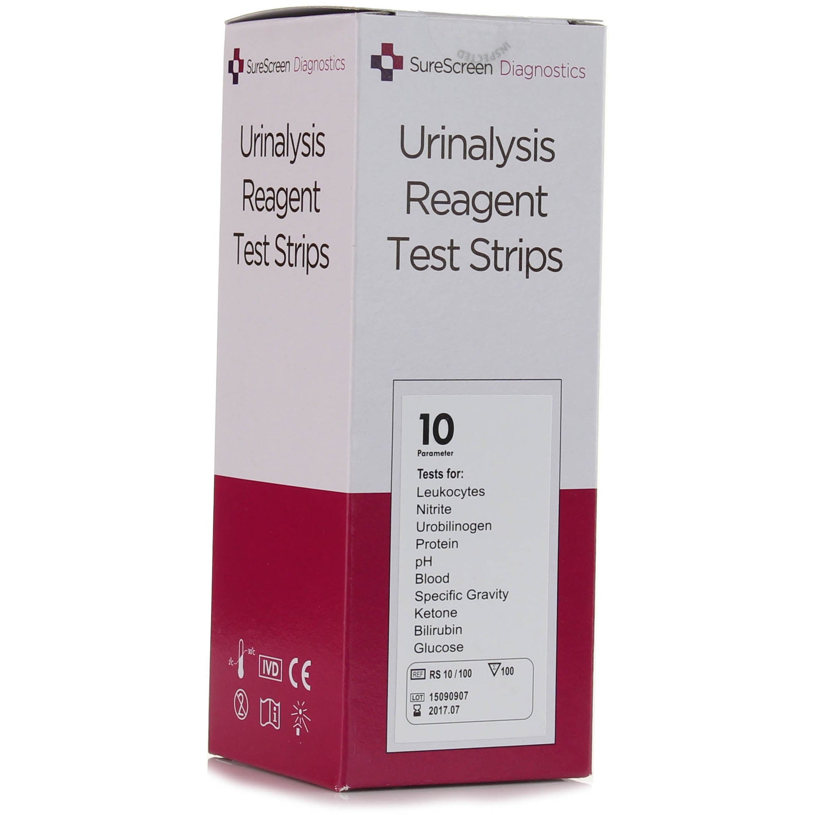 Medisave 10 Parameter Urinalysis Reagent Urine Test Strips x 100 ...