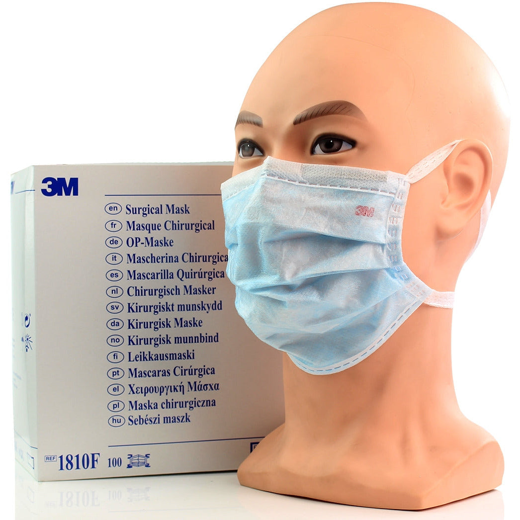 3M™ Tie-On Fluid Resistant Surgical Mask Type II 1810F - Box of 100 - 3M