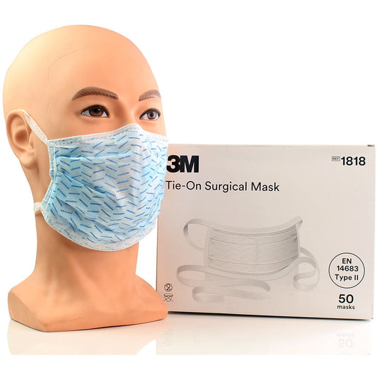 3M™ Tie-On Surgical Mask - Type II - 1818 - Box of 50 - 3M