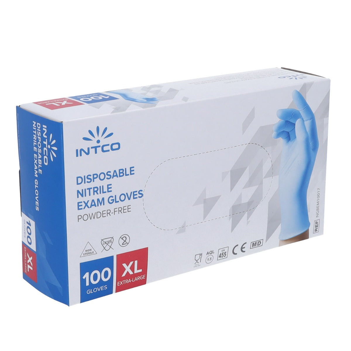 Nitrile Disposable Gloves- Extra Large- Box of 100 Gloves - Intco