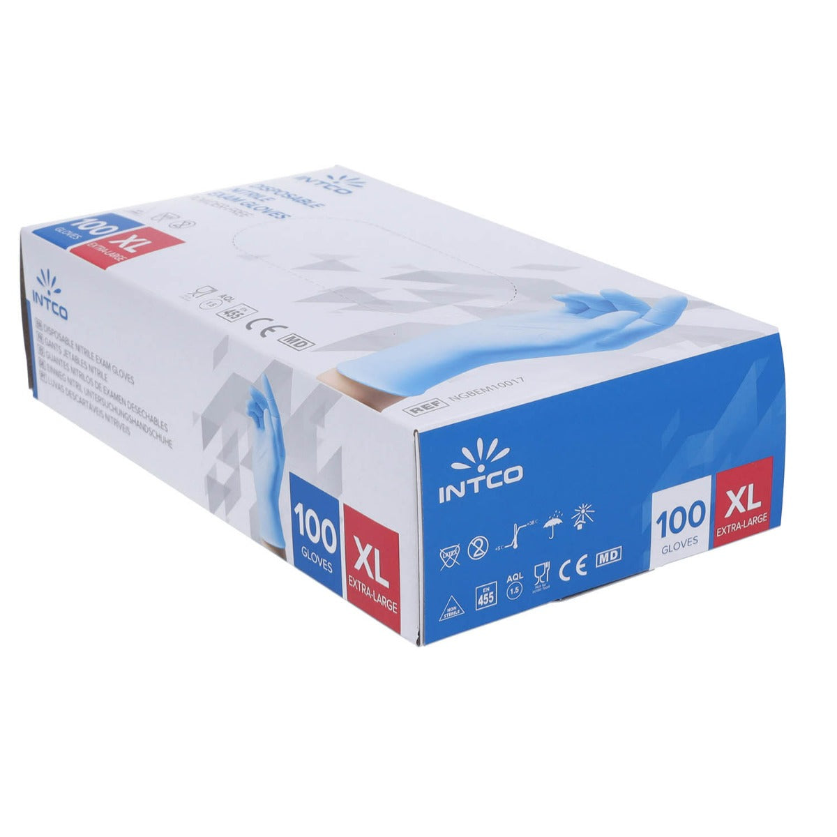 Nitrile Disposable Gloves- Extra Large- Box of 100 Gloves - Intco