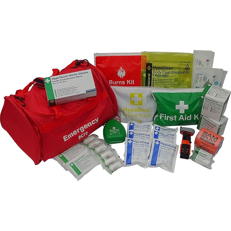 Emergency Trauma Kit in Red Emergency Bag - Safety First Aid