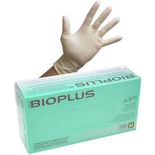 White Powder Free Latex Gloves - Medium - Box Of 100 - Discontinued