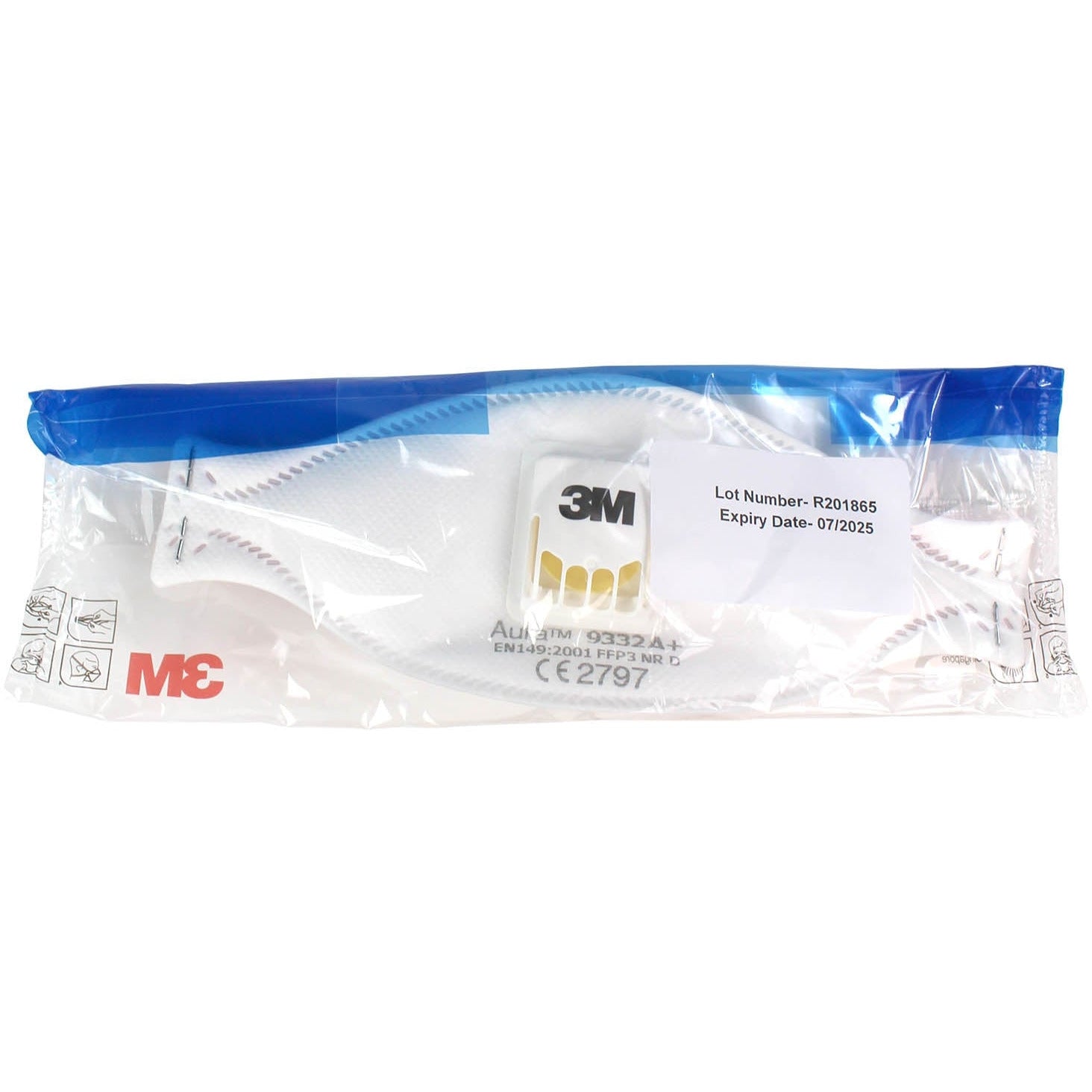 3M™ Aura™ 9332+ (A) FFP3 Valved Respirator Face Mask - 3M