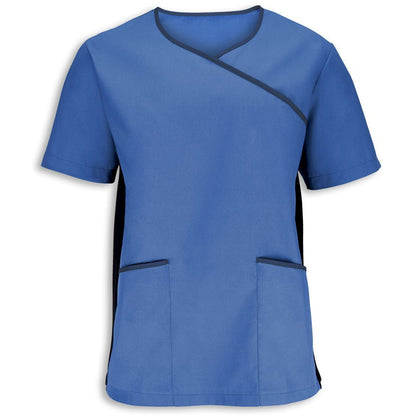 Men's Stretch Mock-Wrap Scrub Top - 