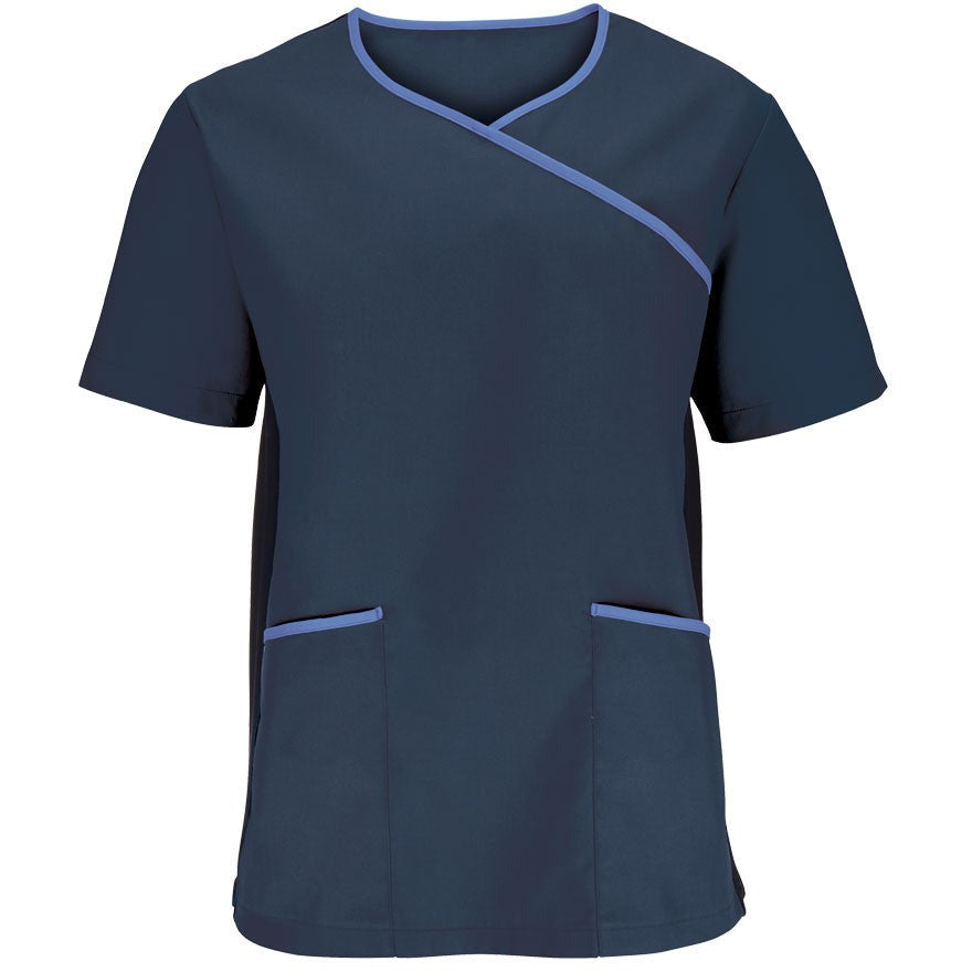 Men's Stretch Mock-Wrap Scrub Top - 