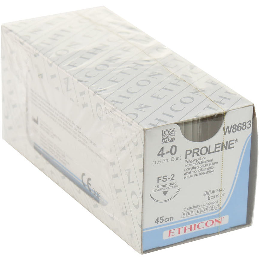 Prolene Suture: 19mm 45cm Blue 4-0 x 12