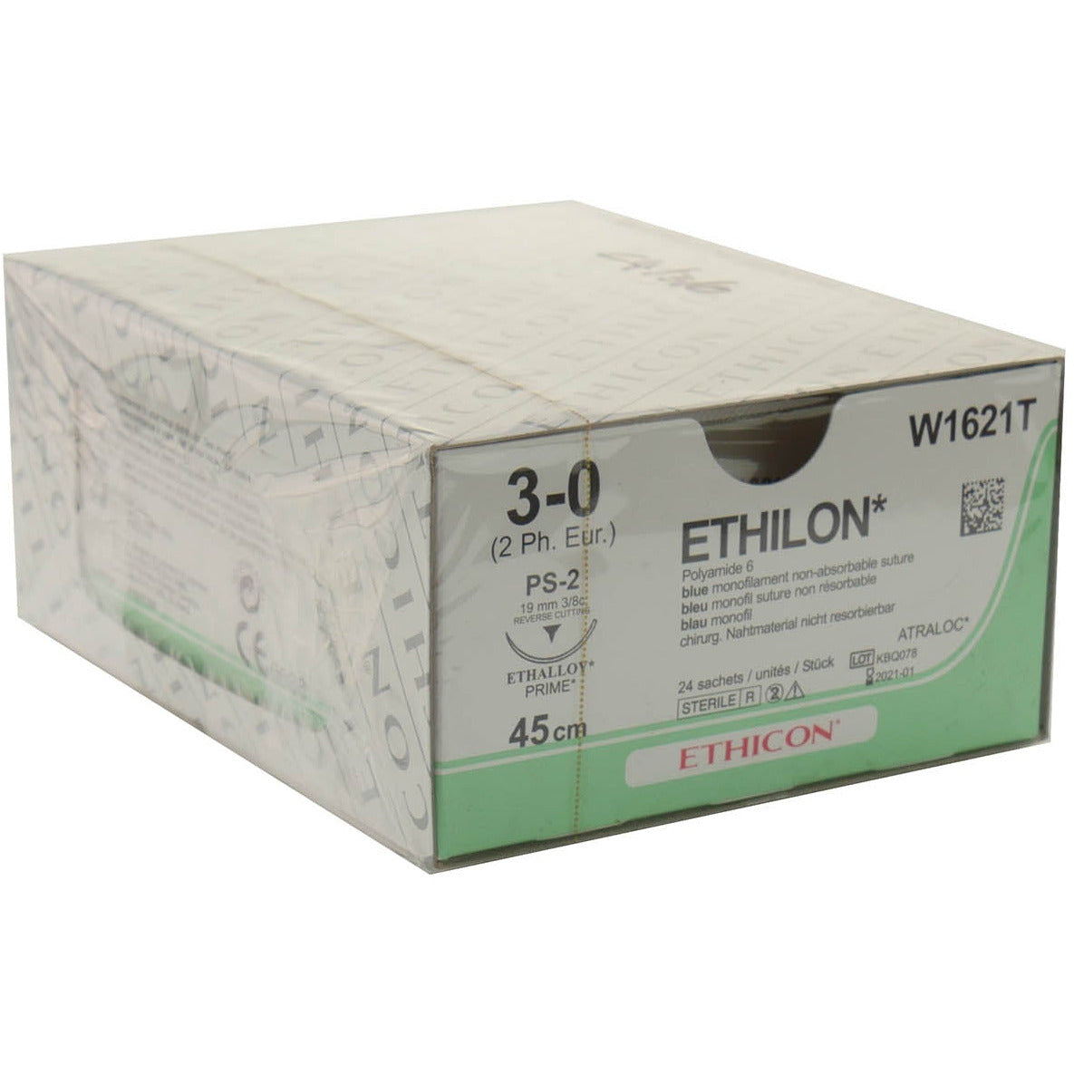 Ethilon Suture Cutting P Needle: 19mm 45cm Blue 4-0 1.5 Single - Ethicon