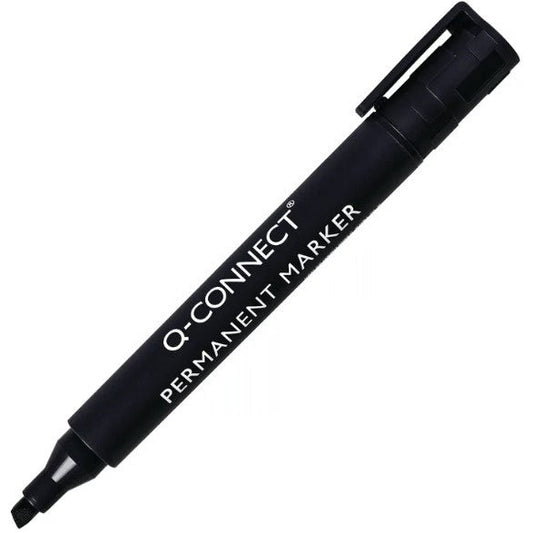 Permanent Marker Pen Chisel Tip Black (Pack of 10)
