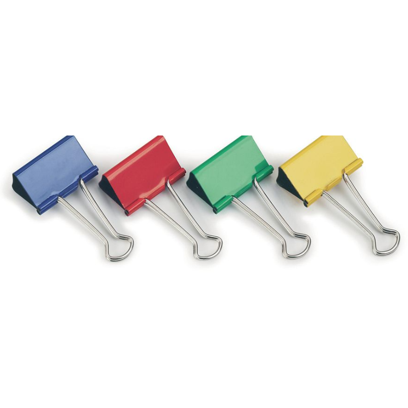 Fold-Back Paper Clips Assorted Colour 19mm - Pack of 10 - Discontinued