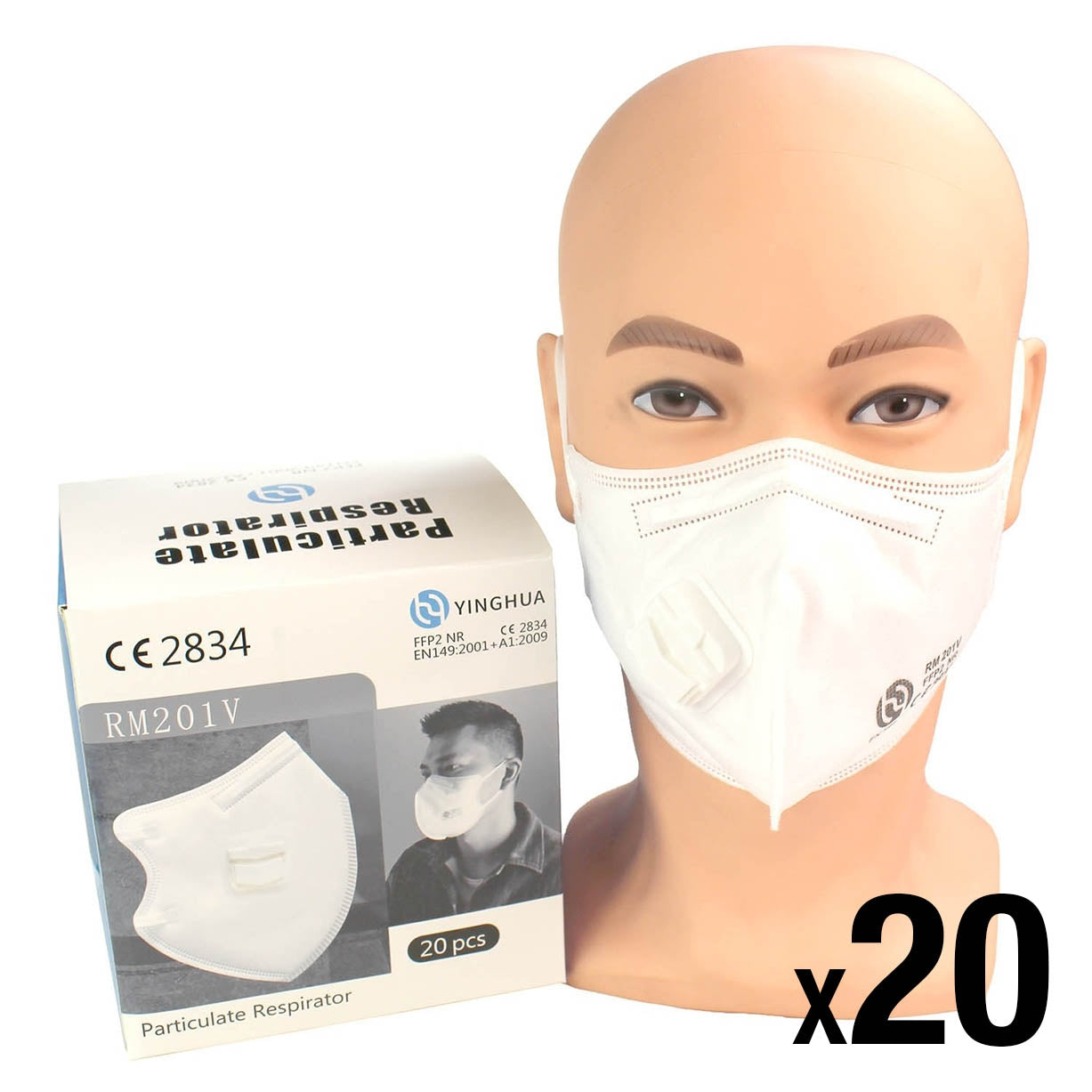 FFP2 Respirator Face Mask X 20 - Valved – Medisave UK