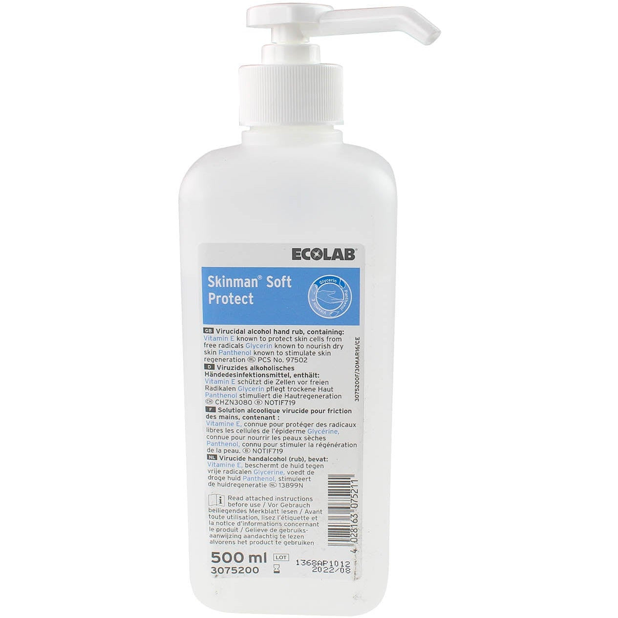 Skinman Soft Protect Pump 500ml - Single - Ecolab