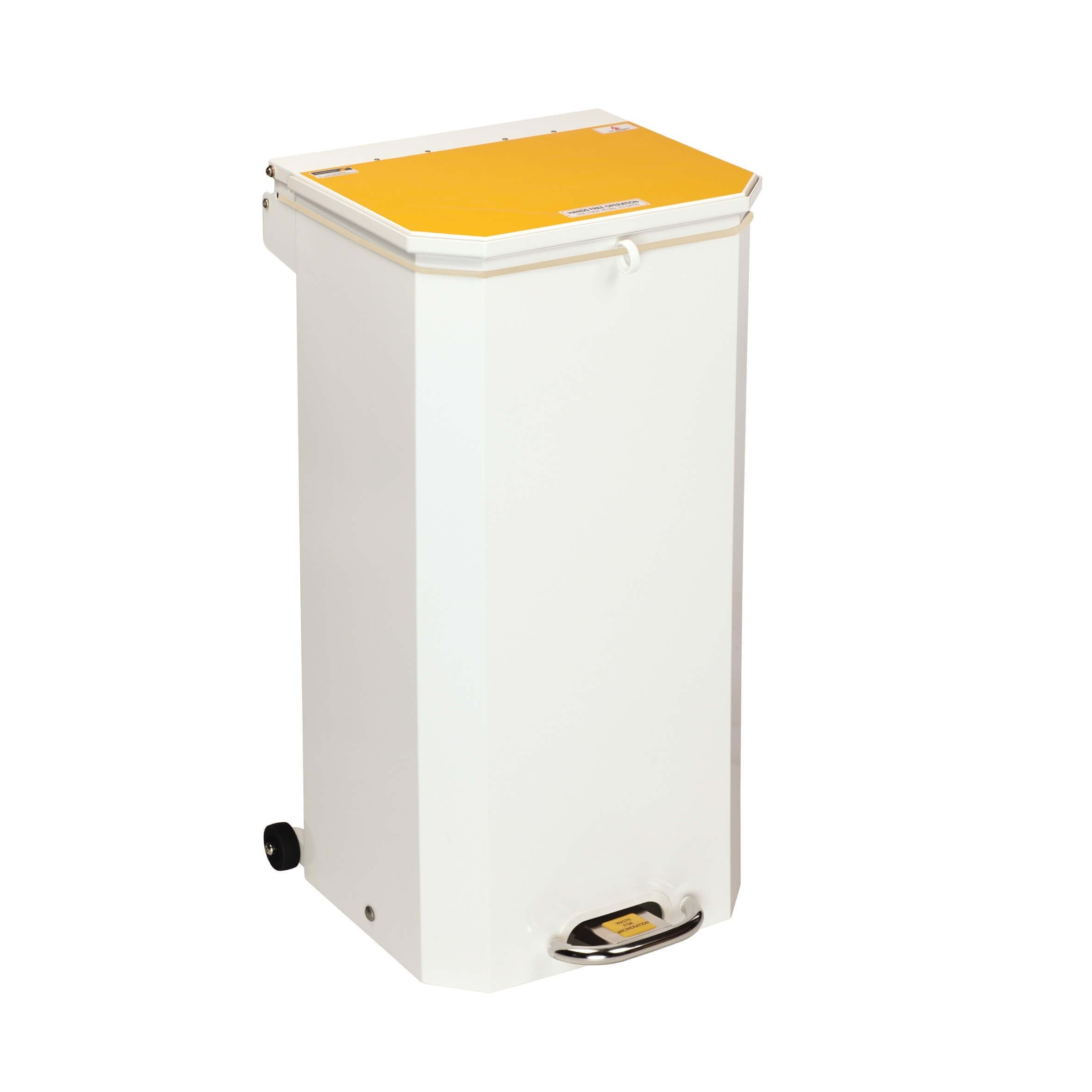 Clinical Waste Hands Free Bin 70 Litre - Yellow Lid – Medisave UK