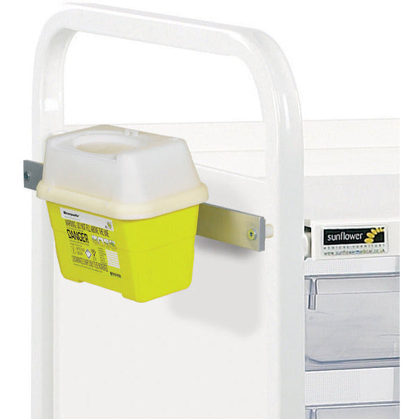 Sunflower Sharps Box Holder (Frontier) up to 1 Litre Including Medirail