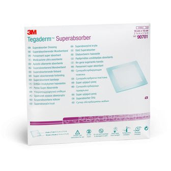 3M Tegaderm™ Superabsorber Dressing - 10 x 10cm - Box of 10 - 3M