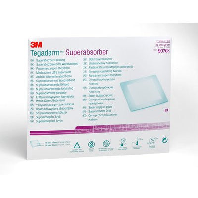 3M™ Tegaderm Superabsorber Dressing Box of 10 - 20x20cm - 3M