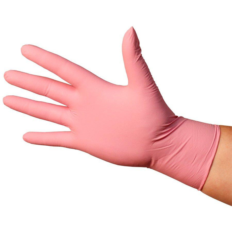 Pink gloves online latex