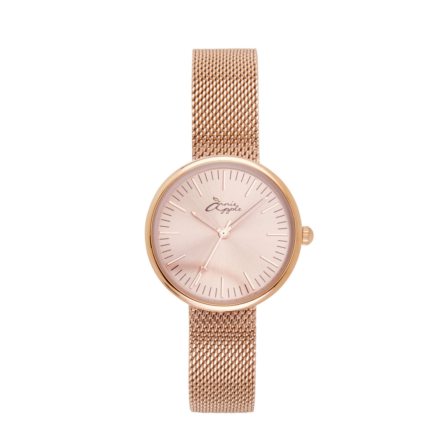 Annie Apple Nurses Fob Watch - Venus - Rose Gold Mesh - Lilac Leather - 35mm - Annie Apple