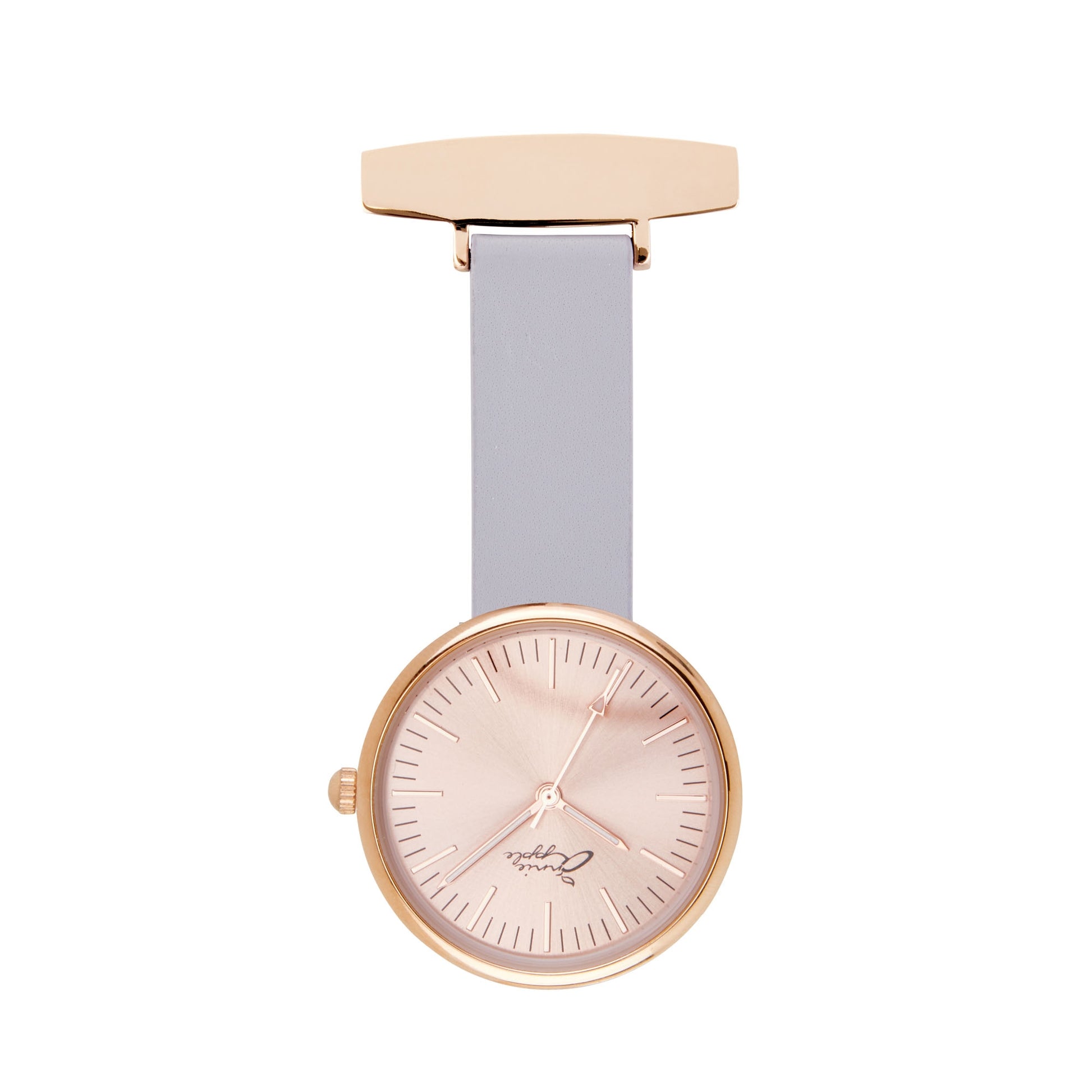 Annie Apple Nurses Fob Watch - Venus - Rose Gold Mesh - Lilac Leather - 35mm - Annie Apple