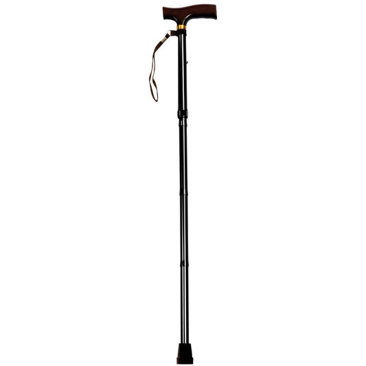 Adjustable Walking Stick 29" to 33" Black With Luxury Wooden Handle - SINGLE - Drive Medical