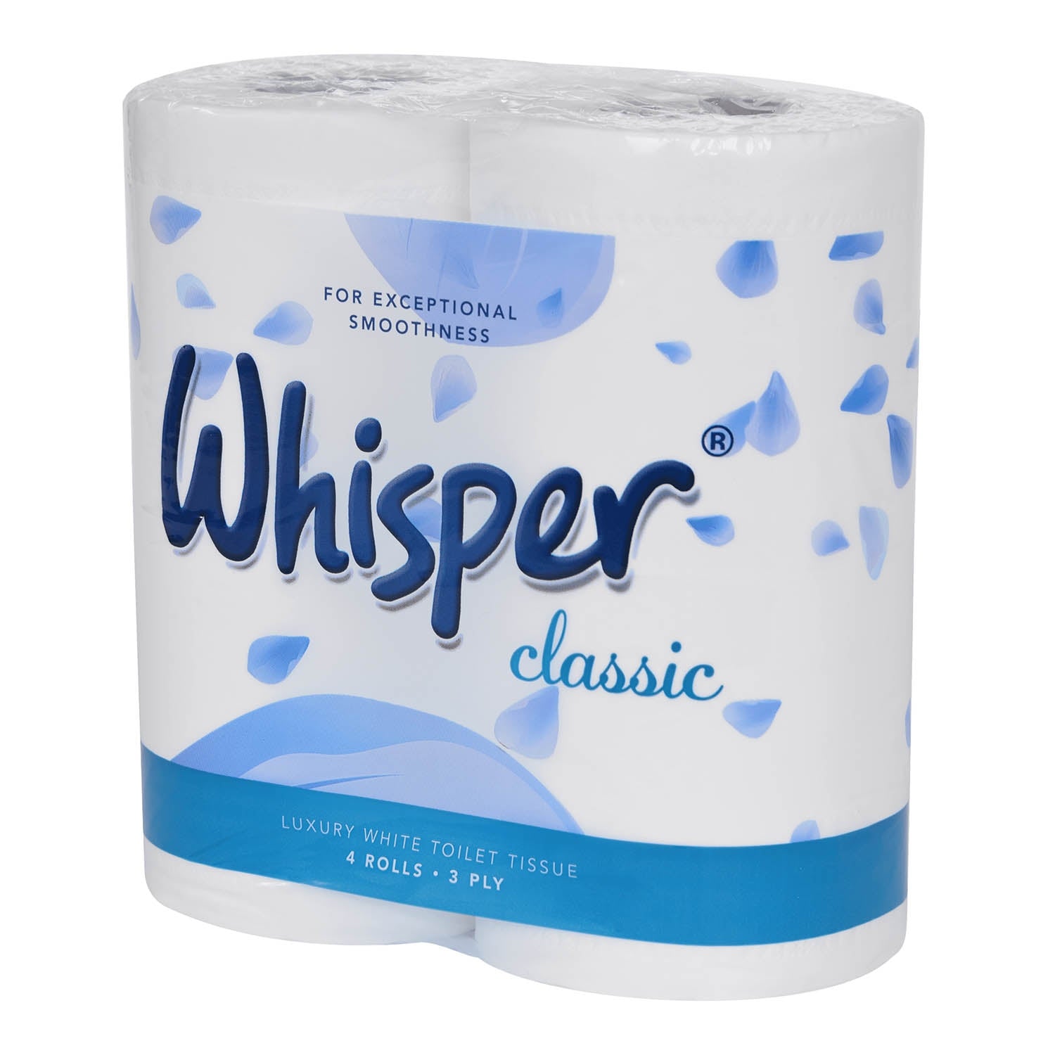 Whisper Classic White 3 Ply Toilet Roll x 40 Rolls - Northwood