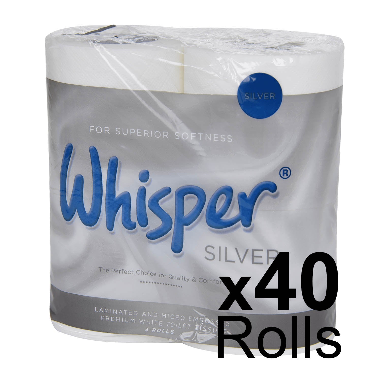 Whisper 2 Ply Toilet Roll x 40 Rolls - Northwood