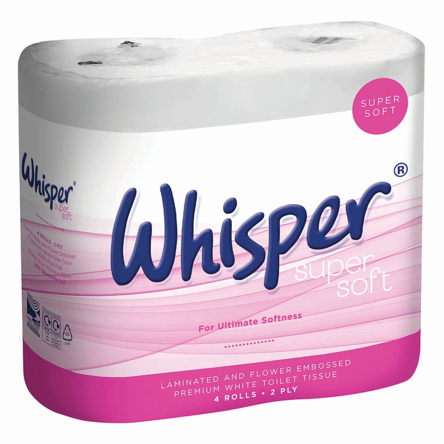 Whisper Super Soft 3 Ply Toilet Roll x 40 Rolls - Northwood