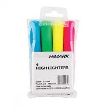 4 x Assorted Hi-Glo Highlighters (Chisel tip for variable line width) - Discontinued