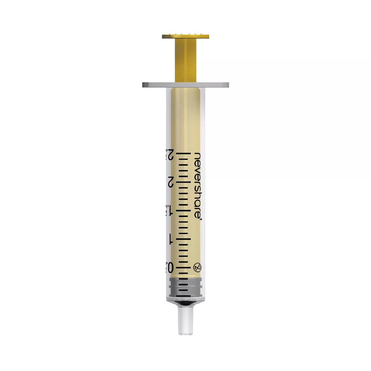 2ml Nevershare Syringe: Yellow (Luer Slip) X 100 - Exchange Supplies