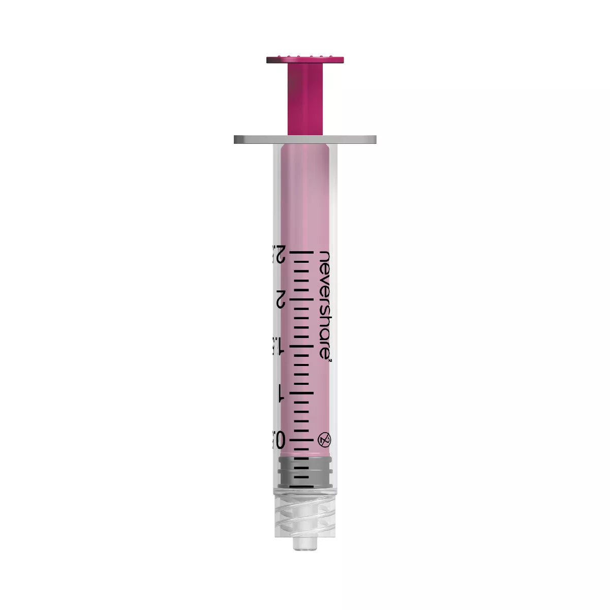 2ml Nevershare Syringe: Pink (Luer Lock) X 100 - Exchange Supplies